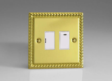 Varilight 1-Gang 13A Switched Fused Spur with Neon Georgian Brass XG6NW