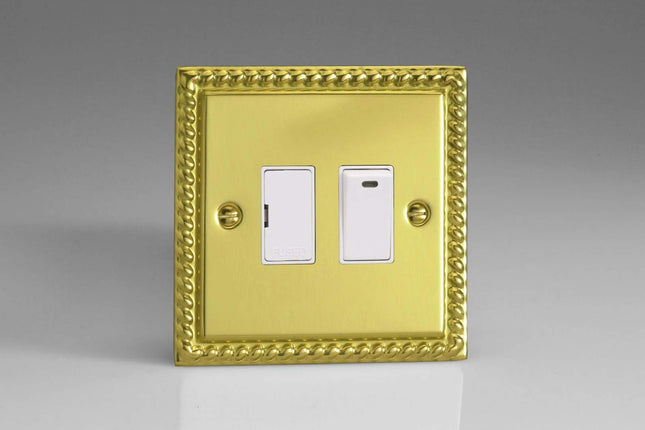 Varilight 1-Gang 13A Switched Fused Spur with Neon Georgian Brass XG6NW