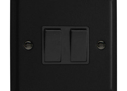 Varilight Urban Matt Black 1-Gang Intermediate Switch & 1-Gang 2-Way Switch 10 Amp