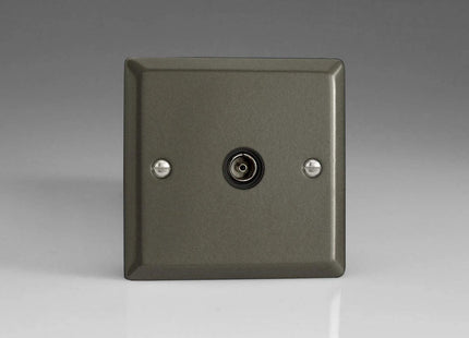 Varilight 1-Gang Co-axial Socket (Isolated) Graphite XP8ISOB