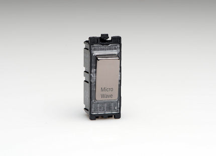 Varilight Iridium Black Powergrid Engraved 20 Amp 1-Way Double Pole Switch 'Mircowave'