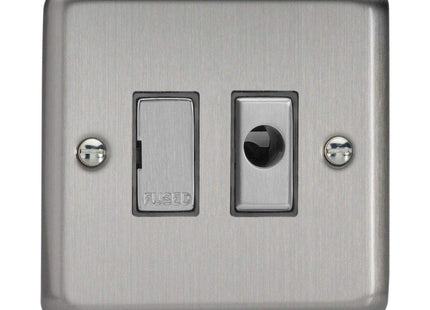 Varilight 13A Unswitched Fused Spur + Flex Outlet with Metal Inserts Matt Chrome XS6UFOD
