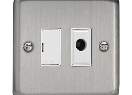 Varilight 13A Unswitched Fused Spur + Flex Outlet Matt Chrome XS6UFOW