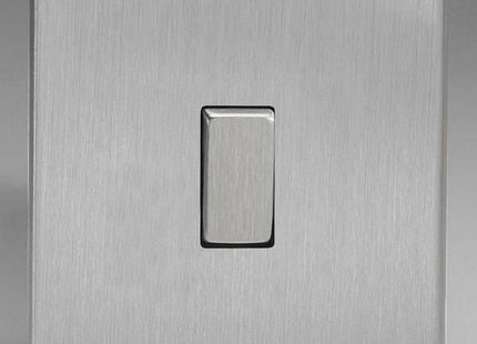 Varilight Decorative 1-Gang 10A 1- or 2-Way Rocker Switch European Brushed Steel XES1S