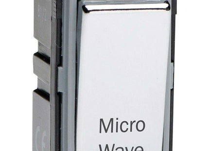 Varilight Engraved 20A 1-Way Double Pole Switch 'Microwave' PowerGrid Chrome G201DC.MW
