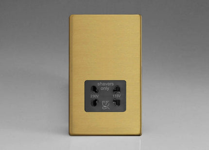 Varilight XDBSSBS Shaver Socket Black Brushed Brass