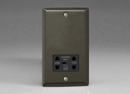 Varilight Dual Voltage Shaver Socket Classic Graphite XPSSB