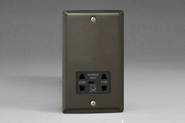 Varilight Dual Voltage Shaver Socket Classic Graphite XPSSB