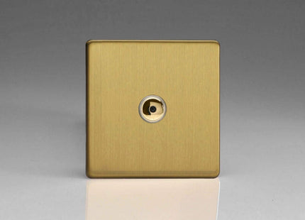 Varilight IJDBI101S Screwless Brushed Brass 1-Gang Remote/Touch Master LED Dimmer 0-100W