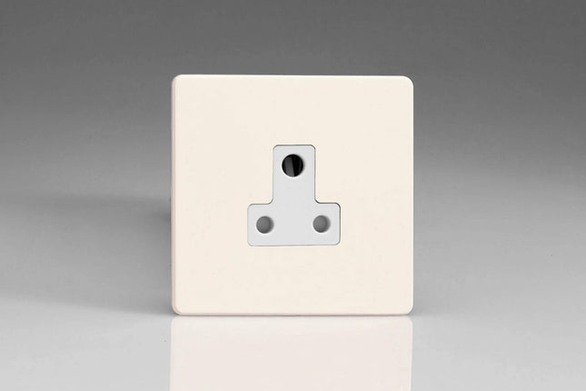 Varilight XDYRP5AWS.PD Screwless Primed 1-Gang 5A Round Pin Plug Socket
