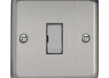 Varilight 13A Unswitched Fused Spur with Metal Inserts Matt Chrome XS6UD