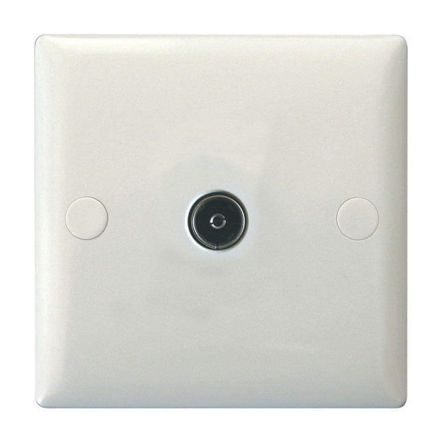 Varilight XO8W Value Polar White 1-Gang Co-Axial TV Socket