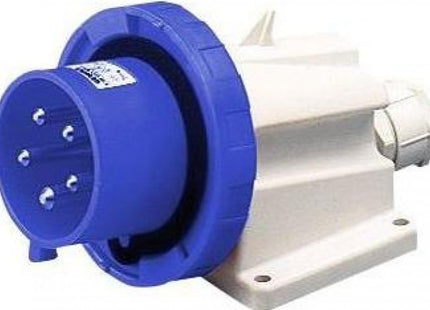 Gewiss GW60437 Low Voltage Screw Wiring 90 Degree Angled Surface-Mounting Inlet, IP67, 2P+E Pole, 200V-250V, 32 A, 50 Hz/60 Hz, Blue