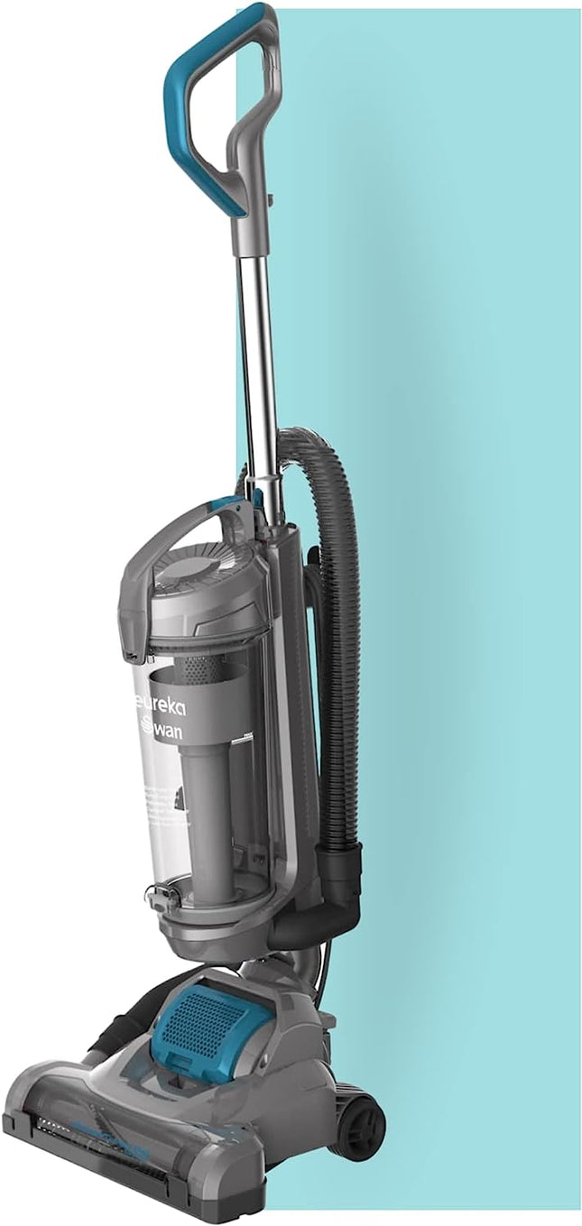 Swan Eureka TurboPower Pet Extend Upright Vacuum Cleaner, Lightweight, 2L, 400 W, Bagless with HEPA Filter for Carpets & Hard Floors, Energy Class A++, Single Cyclone Filtration-Grey/Blue (SC15834N)