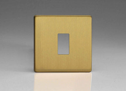Varilight XDBPGY1S Screwless Brushed Brass 1-Gang PowerGrid Plate (Single Plate)