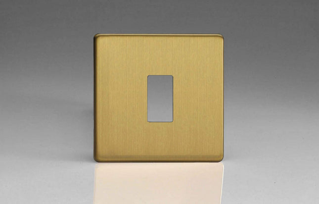 Varilight XDBPGY1S Screwless Brushed Brass 1-Gang PowerGrid Plate (Single Plate)