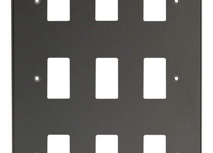 Varilight XDIPG9 PowerGrid Iridium Black 9-Gang Grid Plate (Triple Twin Plate)