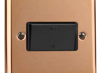 Varilight XYFIB.CU Fan Isolator Switch 3 Pole 10 Amp Polished Copper (Black Inserts)