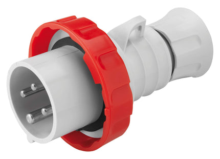 Gewiss GW60030H Low Voltage Screw Wiring Straight Plug, High Performance, IP66/IP67/IP68/IP69, 6 Reference, 3P+E Pole, 380V-415V, 16 A, 50 Hz/60 Hz, Red