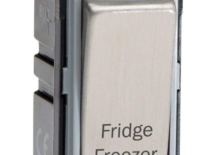 Varilight Engraved 20A 1-Way Double Pole Switch 'Fridge Freezer' PowerGrid Steel G201DS.FF