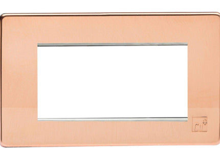 Varilight XDYG4S.AC Screwless Antimicrobial Copper DataGrid Twin Plate (4 Grid Spaces)