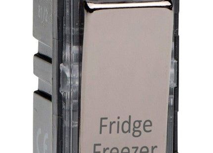 Varilight Iridium Black Powergrid Engraved Module 20 Amp 1-Way Double Pole Switch 'Fridge Freezer'