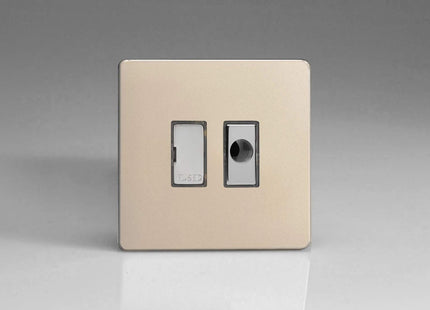 Varilight 13A Unswitched Fused Spur + Flex Outlet with Metal Inserts Satin Chrome XDN6UFODS