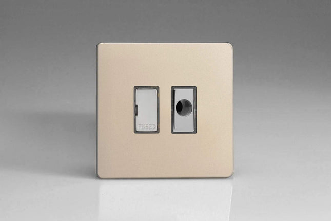 Varilight 13A Unswitched Fused Spur + Flex Outlet with Metal Inserts Satin Chrome XDN6UFODS