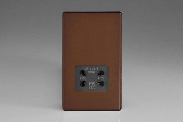 Varilight XDMSSBS Shaver Socket Black Mocha Brown
