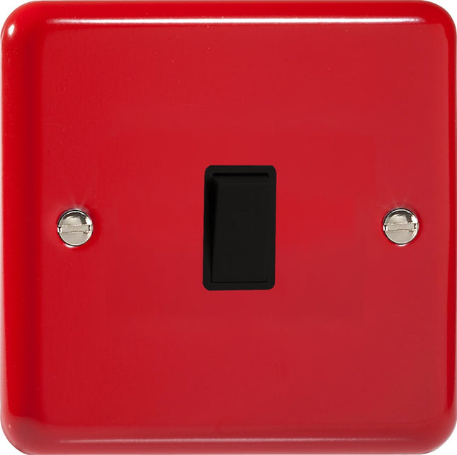 Varilight 1-Gang (Single), 1 or 2 Way 10 Amp Switch, Classic Lily Pillar Box Red XY1B.PR