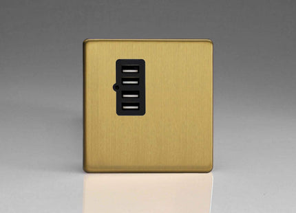 Varilight 4 Gang 5V DC 4800mA USB Charging Port (Single Plate)