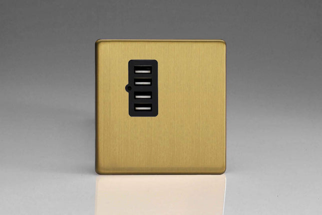 Varilight 4 Gang 5V DC 4800mA USB Charging Port (Single Plate)