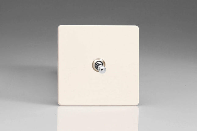 Varilight Primed Ready to Paint Flat Plate Screwless 1-Gang 10 Amp Toggle Switch
