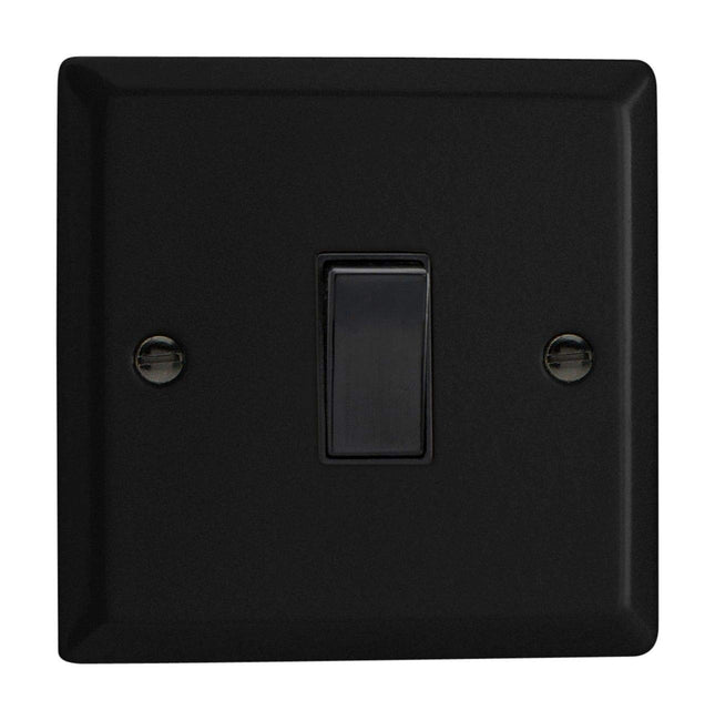 Varilight Urban Matt Black 1-Gang 2-Way 10 Amp Switch Metal Rocker