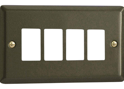 Varilight XPPGY4 Classic Graphite 4 Gang PowerGrid Plate (Twin Plate)