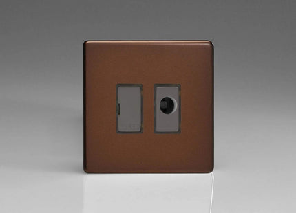 Varilight 13A Unswitched Fused Spur + Flex Outlet with Metal Inserts Mocha XDM6UFODS