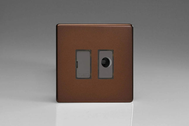 Varilight 13A Unswitched Fused Spur + Flex Outlet with Metal Inserts Mocha XDM6UFODS
