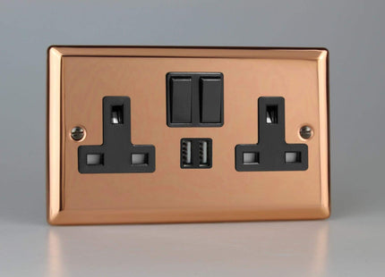 Varilight SKT SW 2-Gang 13A +2 USB
