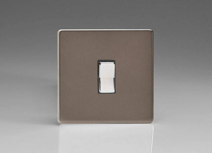 Varilight XDRR1S Screwless Pewter 1-Gang 10A 1 or 2 Way Retractive Light Switch