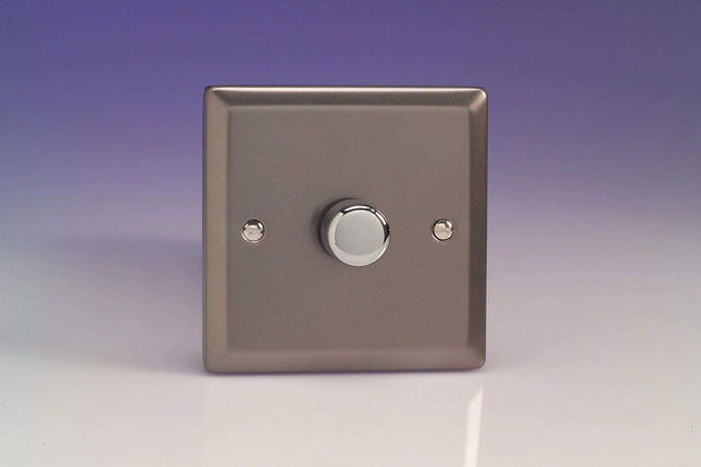 Varilight Classic V-Pro Pewter 1-Gang LED Trailing Edge Dimmer Switch 1 or 2 Way
