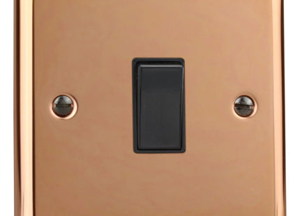 Varilight XY20B.CU Double Pole Switch 20 Amp Polished Copper (Black Insert)