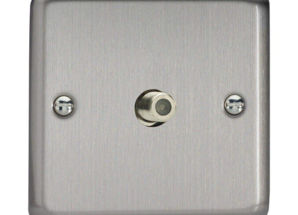 Varilight Classic Matt Chrome Satellite Socket F-Type Neutral Insert XS8S