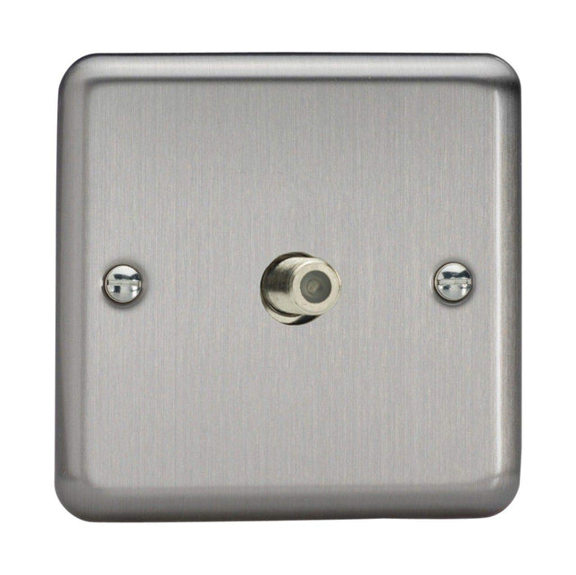 Varilight Classic Matt Chrome Satellite Socket F-Type Neutral Insert XS8S