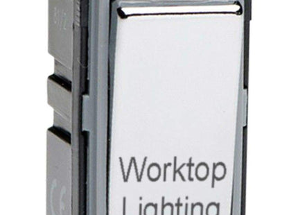 Varilight Polished Chrome PowerGrid Engraved Module 20 Amp 1-Way Double Pole Switch 'Worktop Lighting'