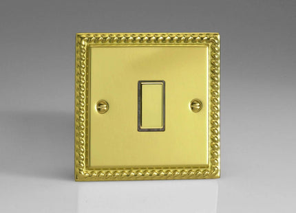 Varilight 1-Gang Tactile Touch Control Dimming Light Switch Slave for use with Eclique2 Master on 2-Way Circuits Georgian Brass JGES001