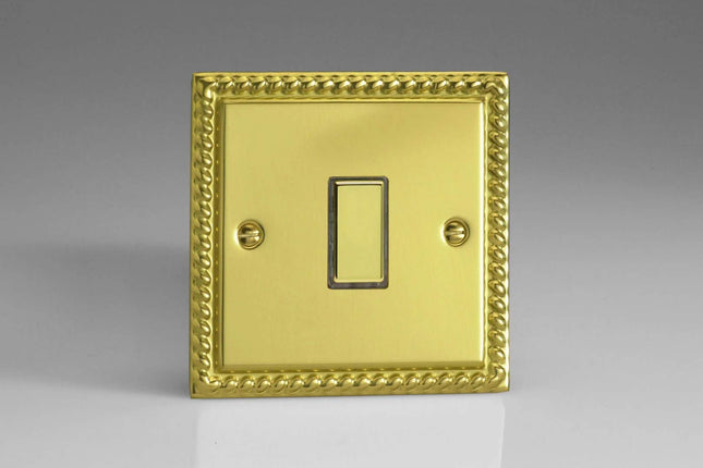 Varilight 1-Gang Tactile Touch Control Dimming Light Switch Slave for use with Eclique2 Master on 2-Way Circuits Georgian Brass JGES001