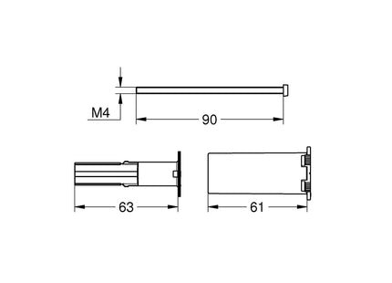 Grohe Rapido Smartbox Universal Extension Set 2-Handle Thermostats, 25 mm Chrome 14058000