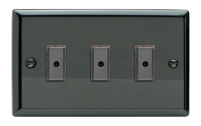 Varilight 3-Gang 1-Way Remote/Tactile Touch Control Master LED Dimmer 3 x 0-100W (Max 10 LEDs) Iridium JIE103