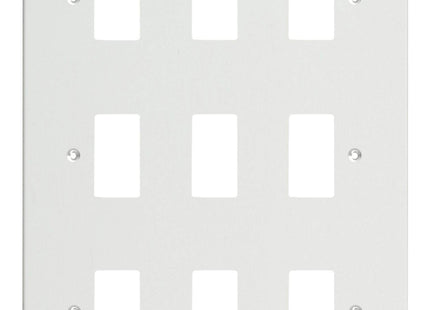 Varilight XDQPG9 PowerGrid Premium White 9-Gang Grid Plate (Triple Twin Plate)