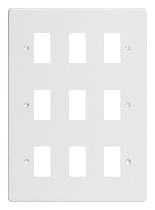 Varilight XDQPG9 PowerGrid Premium White 9-Gang Grid Plate (Triple Twin Plate)